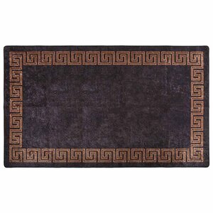 vidaXL Tapis lavable antidérapant 190x300 cm noir et doré