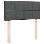 vidaXL Sommier à lattes de lit et matelas Gris foncé 90x190 cm Tissu