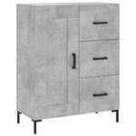 vidaXL Buffet haut Gris béton 69 5x34x180 cm Bois d'ingénierie