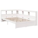 vidaXL Lit bibliothèque sans matelas blanc 120x200 cm bois pin massif
