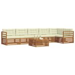 vidaXL Ensemble de canapés d'extérieur 7 pc Naturel et Crème