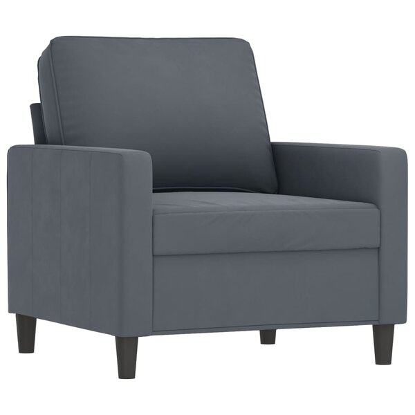 vidaXL Fauteuil Gris foncé 60 cm Velours