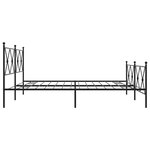 vidaXL Cadre de lit métal avec tête de lit/pied de lit noir 183x213 cm