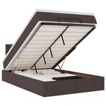 VidaXL Cadre de lit ottoman avec matelas marron foncé 120x190 cm tissu