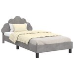 vidaXL Cadre de lit pour enfants avec tête de lit Gris clair Velours
