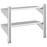 vidaXL Étagère murale à 2 niveaux 75x30x60 cm argenté acier inoxydable