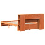 vidaXL Cadre de lit avec tête de lit de rangement 2 Pièces Cire marron