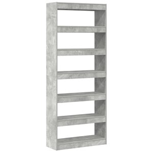 vidaXL Bibliothèque en béton gris 80x30x198 cm
