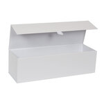 Boîte longue luxe blanc mat à fermeture aimantée 33 x 10 x 9.5 cm