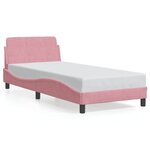 vidaXL Cadre de lit avec tête de lit Dover rose 90x200 cm velours