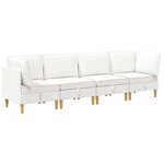 vidaXL Canapé modulaire avec rangement 4 Pièces Blanc Tissu