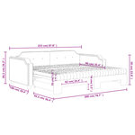 vidaXL Lit de jour avec gigogne et matelas gris clair 90x200 cm tissu