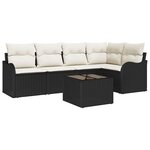vidaXL Ensemble de canapé de jardin 6 Pièces Marron Poly rotin