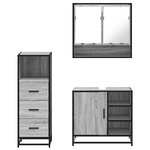 vidaXL Ensemble de meubles de salle de bain 3 Pièces Sonoma gris