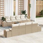 vidaXL Ensemble de canapé de jardin 7 Pièces Beige  blanc