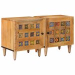 vidaXL Cabinet de chevet 2 Pièces Naturel 40 x 33 x 46 cm