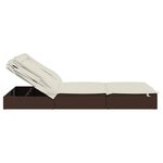 vidaXL Transat 2 places avec toit pliable marron 213x118x97 cm