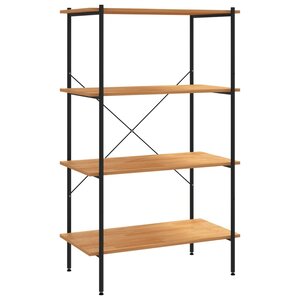 vidaXL Étagère à 4 niveaux noir et chêne 80x40x130 cm