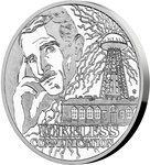 Monnaie en argent 1 dollar g 31.1 (1 oz) millésime 2023 nikola tesla wireless communication