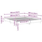 vidaXL Cadre de lit sans matelas chêne fumé 200x200 cm bois ingénierie