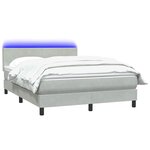 vidaXL Sommier à lattes de lit et matelas et LED gris clair 140x210cm velours