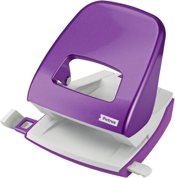 Perforatrice Petrus 62 trous - Jusqu'à 30 feuilles - Marques de format - Perforatrices 5 5 mm - Couleur Violet métallisé