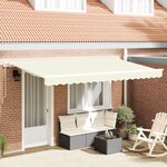 vidaXL Auvent Rétractable Crème et Blanc