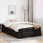 vidaXL Cadre de lit ottoman avec matelas noir 120x190 cm similicuir
