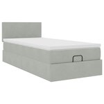 vidaXL Cadre de lit ottoman et matelas gris clair 90x200 cm velours