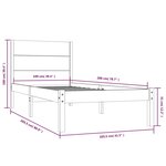 vidaXL Cadre de lit Bois de pin massif 100x200 cm