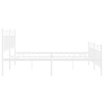 vidaXL Cadre de lit métal sans matelas et pied de lit blanc 183x213 cm