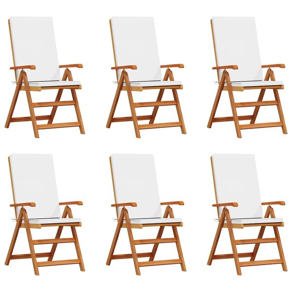 vidaXL Chaise de jardin 6 Pièces Marron et blanc 57 x 71 5 x 104 cm