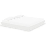 vidaXL Cadre de lit sans matelas blanc bois massif 200x200 cm