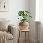 vidaXL Pot de plante avec poignées Blanc Ø 45 x 36 cm