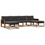 vidaXL Ensemble de canapés d'extérieur 6 pc Naturel et noir