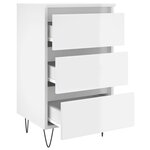 vidaXL Tables de chevet 2 Pièces blanc brillant 40x35x69 cm