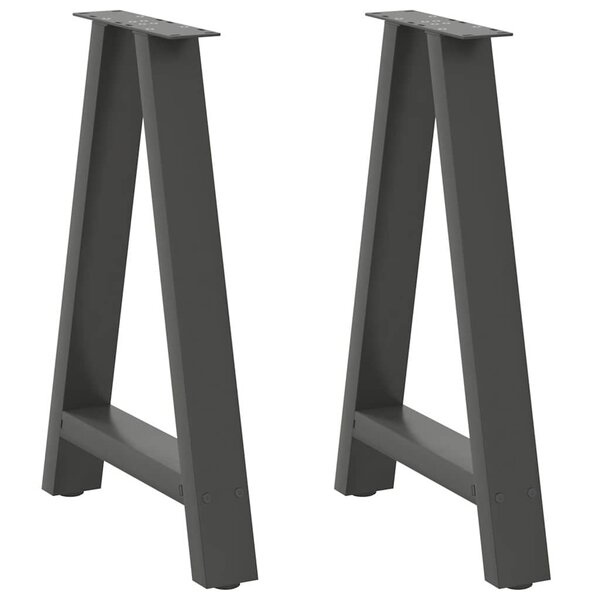 vidaXL Pieds de table à manger en forme de A 2 pièces Anthracite 60 x (72-73) cm Acier