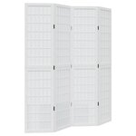 vidaXL Cloison de séparation 4 panneaux blanc bois de paulownia massif
