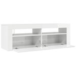 vidaXL Meuble TV avec lumières LED blanc brillant 120x35x40 cm