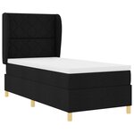 lit-box vidaXL avec matelas noir 90x190 cm en textile