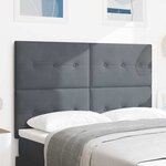 vidaXL Tête de lit avec des lumières à LED Réglable Gris 80 cm Velours