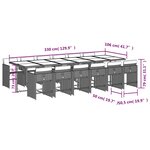 vidaXL Ensemble à manger de jardin avec coussins 13 Pièces marron rotin