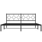 vidaXL Cadre de lit métal sans matelas et tête de lit noir 180x200 cm