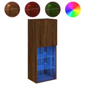 vidaXL Meuble TV avec lumières LED chêne marron 40 5x30x102 cm