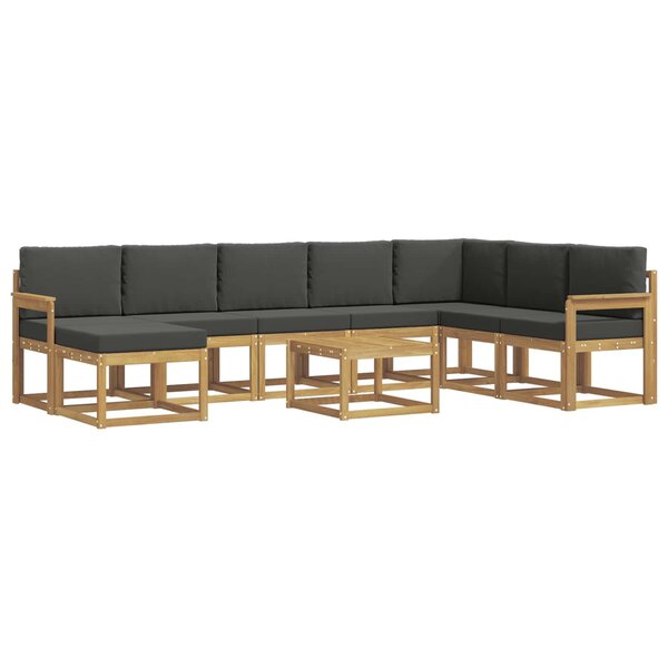 vidaXL Ensemble de canapés d'extérieur 9 pc Blanc et anthracite