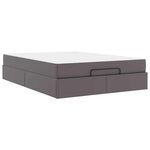 vidaXL Cadre de lit avec matelas Gris 140 x 200 cm Faux cuir