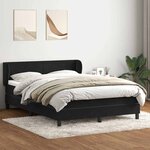 vidaXL Sommier à lattes de lit avec matelas noir 160x210 cm velours