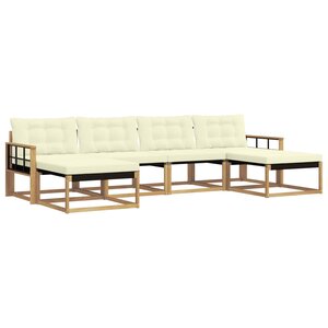 vidaXL Ensemble de canapés d'extérieur 6 pc Blanc et crème