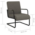 Vidaxl chaise cantilever gris foncé similicuir