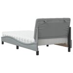 vidaXL Lit avec matelas gris clair 100x200 cm tissu